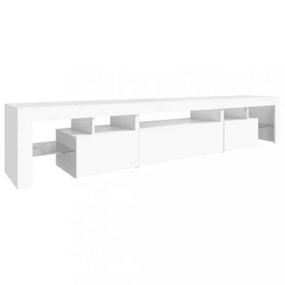 fehér TV-szekrény LED-lámpákkal 215x36,5x40 cm