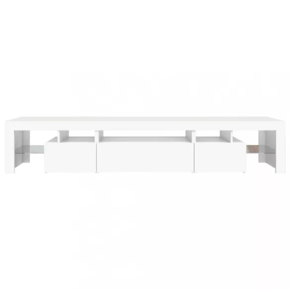 fehér TV-szekrény LED-lámpákkal 215x36,5x40 cm