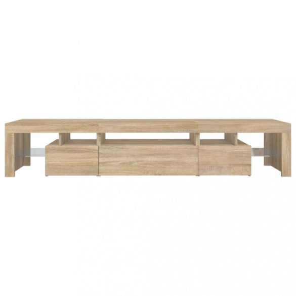 sonoma tölgy színű TV-szekrény LED-lámpákkal 215x36,5x40 cm