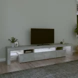 betonszürke TV-szekrény LED lámpákkal 215x36,5x40 cm