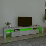 betonszürke TV-szekrény LED lámpákkal 215x36,5x40 cm