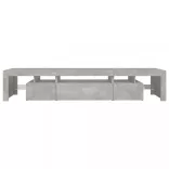 betonszürke TV-szekrény LED lámpákkal 215x36,5x40 cm