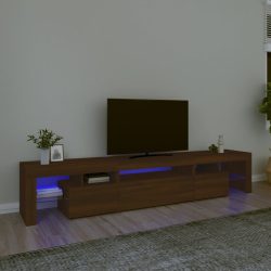   barna tölgy színű TV-szekrény LED-lámpákkal 215x36,5x40 cm