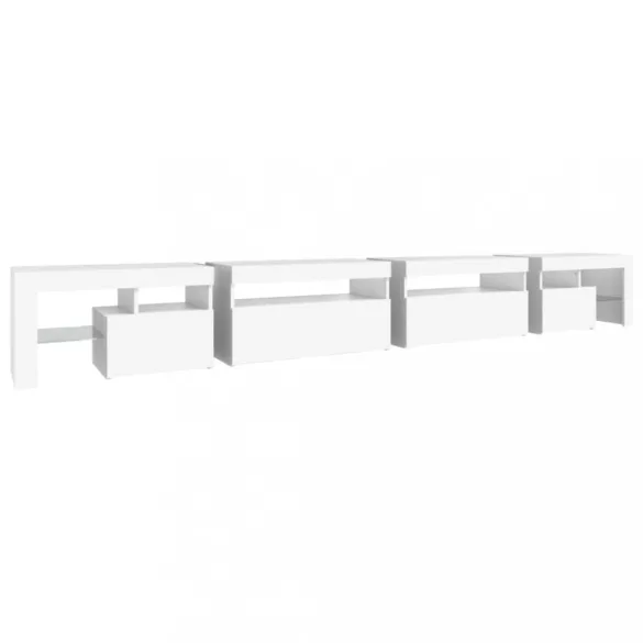 fehér TV-szekrény LED-lámpákkal 290x36,5x40 cm