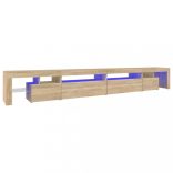 sonoma tölgy színű TV-szekrény LED-lámpákkal 290x36,5x40 cm