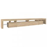 sonoma tölgy színű TV-szekrény LED-lámpákkal 290x36,5x40 cm