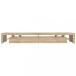 sonoma tölgy színű TV-szekrény LED-lámpákkal 290x36,5x40 cm