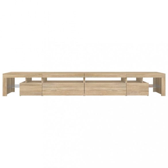 sonoma tölgy színű TV-szekrény LED-lámpákkal 290x36,5x40 cm