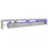 betonszürke TV-szekrény LED-lámpákkal 290x36,5x40 cm