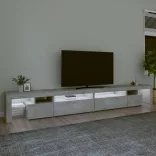 betonszürke TV-szekrény LED-lámpákkal 290x36,5x40 cm