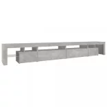 betonszürke TV-szekrény LED-lámpákkal 290x36,5x40 cm