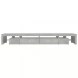 betonszürke TV-szekrény LED-lámpákkal 290x36,5x40 cm