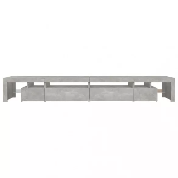 betonszürke TV-szekrény LED-lámpákkal 290x36,5x40 cm