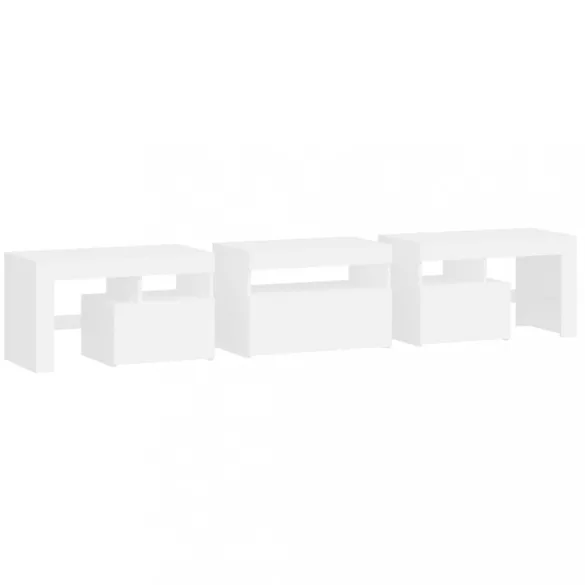 fehér TV-szekrény LED-lámpákkal 200x36,5x40 cm