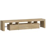 sonoma tölgy színű TV-szekrény LED-lámpákkal 200x36,5x40 cm