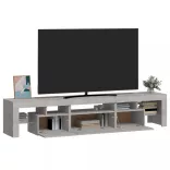 betonszürke TV-szekrény LED lámpákkal 200x36,5x40 cm