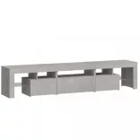 betonszürke TV-szekrény LED lámpákkal 200x36,5x40 cm