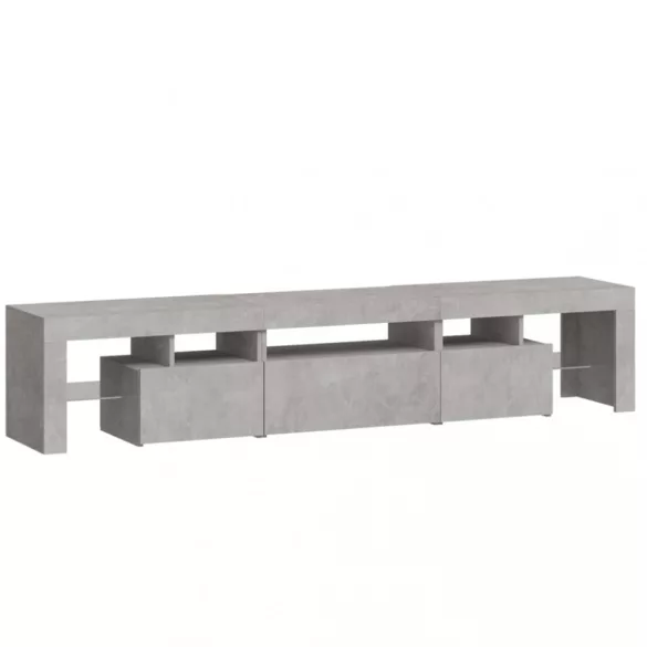 betonszürke TV-szekrény LED lámpákkal 200x36,5x40 cm
