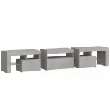 betonszürke TV-szekrény LED lámpákkal 200x36,5x40 cm