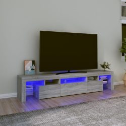   szürke sonoma színű TV-szekrény LED-lámpákkal 200x36,5x40 cm