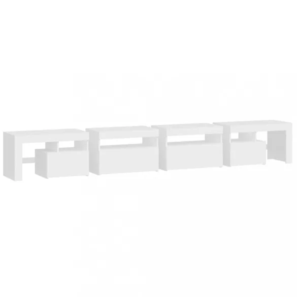 fehér TV-szekrény LED-lámpákkal 260x36,5x40 cm