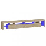 sonoma tölgy színű TV-szekrény LED-lámpákkal 260x36,5x40 cm