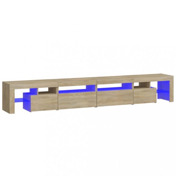 sonoma tölgy színű TV-szekrény LED-lámpákkal 260x36,5x40 cm