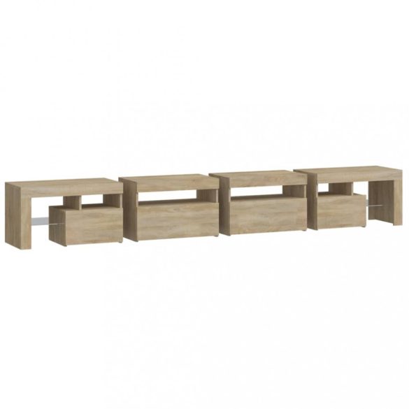 sonoma tölgy színű TV-szekrény LED-lámpákkal 260x36,5x40 cm
