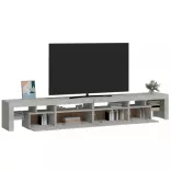 betonszürke TV-szekrény LED lámpákkal 260x36,5x40 cm