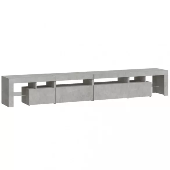 betonszürke TV-szekrény LED lámpákkal 260x36,5x40 cm