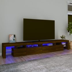   barna tölgy színű TV-szekrény LED-lámpákkal 260x36,5x40 cm