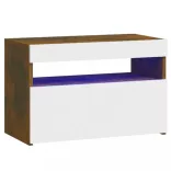 füstös tölgy színű éjjeliszekrény LED világítással 60x35x40 cm