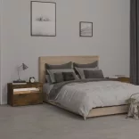 2 db füstös tölgy színű éjjeliszekrény LED-ekkel 60x35x40 cm