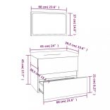 füstös tölgy színű szerelt fa fürdőszobai bútorszett