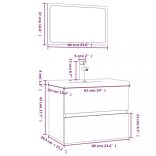 füstös tölgy színű szerelt fa fürdőszobai bútorszett