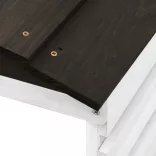 fekete és fehér fenyőfa robotfűnyíró-tároló 78 x 74 x 54 cm