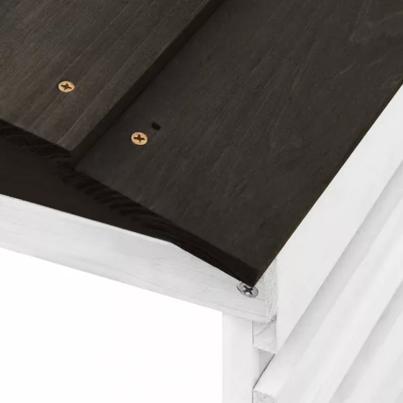 fekete és fehér fenyőfa robotfűnyíró-tároló 78 x 74 x 54 cm