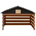 fekete és barna fenyőfa robotfűnyíró-tároló 78 x 74 x 54 cm