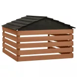 fekete és barna fenyőfa robotfűnyíró-tároló 78 x 74 x 54 cm