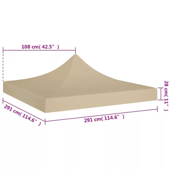 bézs tető partisátorhoz 3 x 3 m 270 g/m²