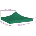 zöld tető partisátorhoz 3 x 3 m 270 g/m²