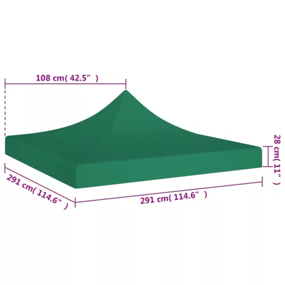 zöld tető partisátorhoz 3 x 3 m 270 g/m²