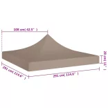 tópszínű tető partisátorhoz 3 x 3 m 270 g/m²
