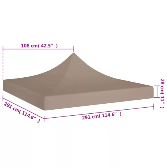 tópszínű tető partisátorhoz 3 x 3 m 270 g/m²