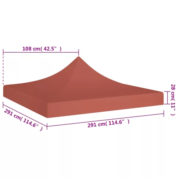 terrakotta tető partisátorhoz 3 x 3 m 270 g/m²