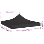 fekete tető partisátorhoz 3 x 3 m 270 g/m²