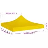 sárga tető partisátorhoz 3 x 3 m 270 g/m²