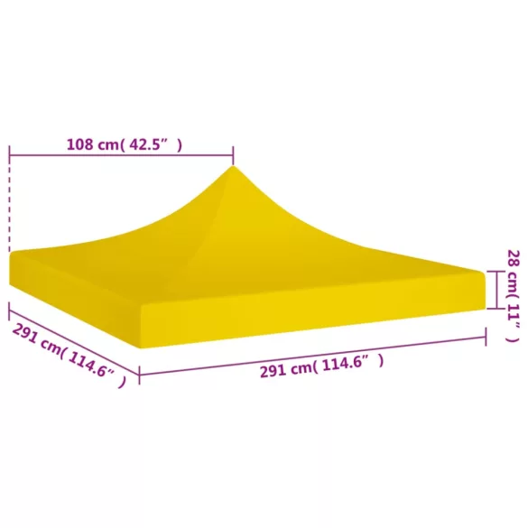 sárga tető partisátorhoz 3 x 3 m 270 g/m²