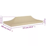 bézs tető partisátorhoz 6 x 3 m 270 g/m²