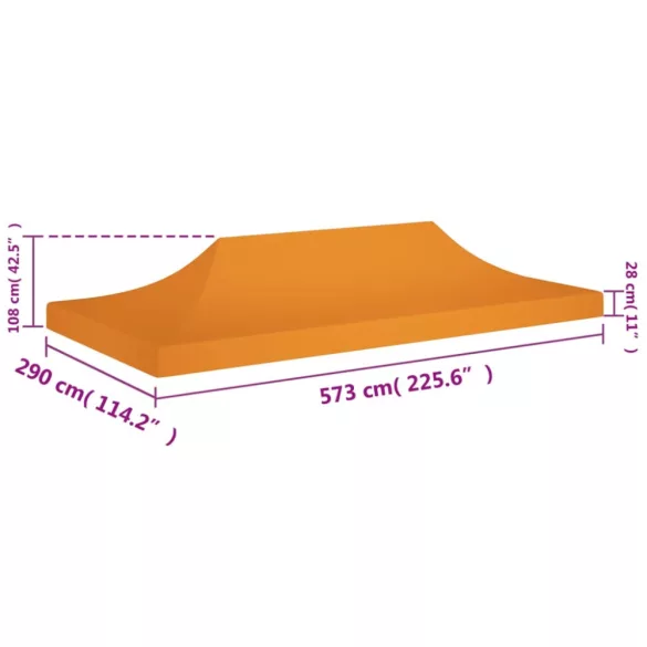 narancssárga tető partisátorhoz 6 x 3 m 270 g/m²